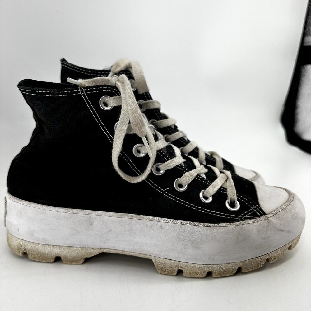 Converse Chuck Taylor All Star Lugged Sneakers Platform High Top Lace Up Black 7 - Picture 3 of 8
